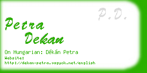 petra dekan business card