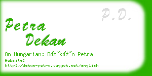 petra dekan business card